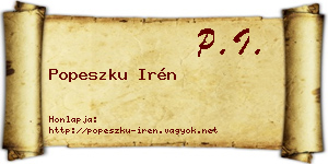 Popeszku Irén névjegykártya